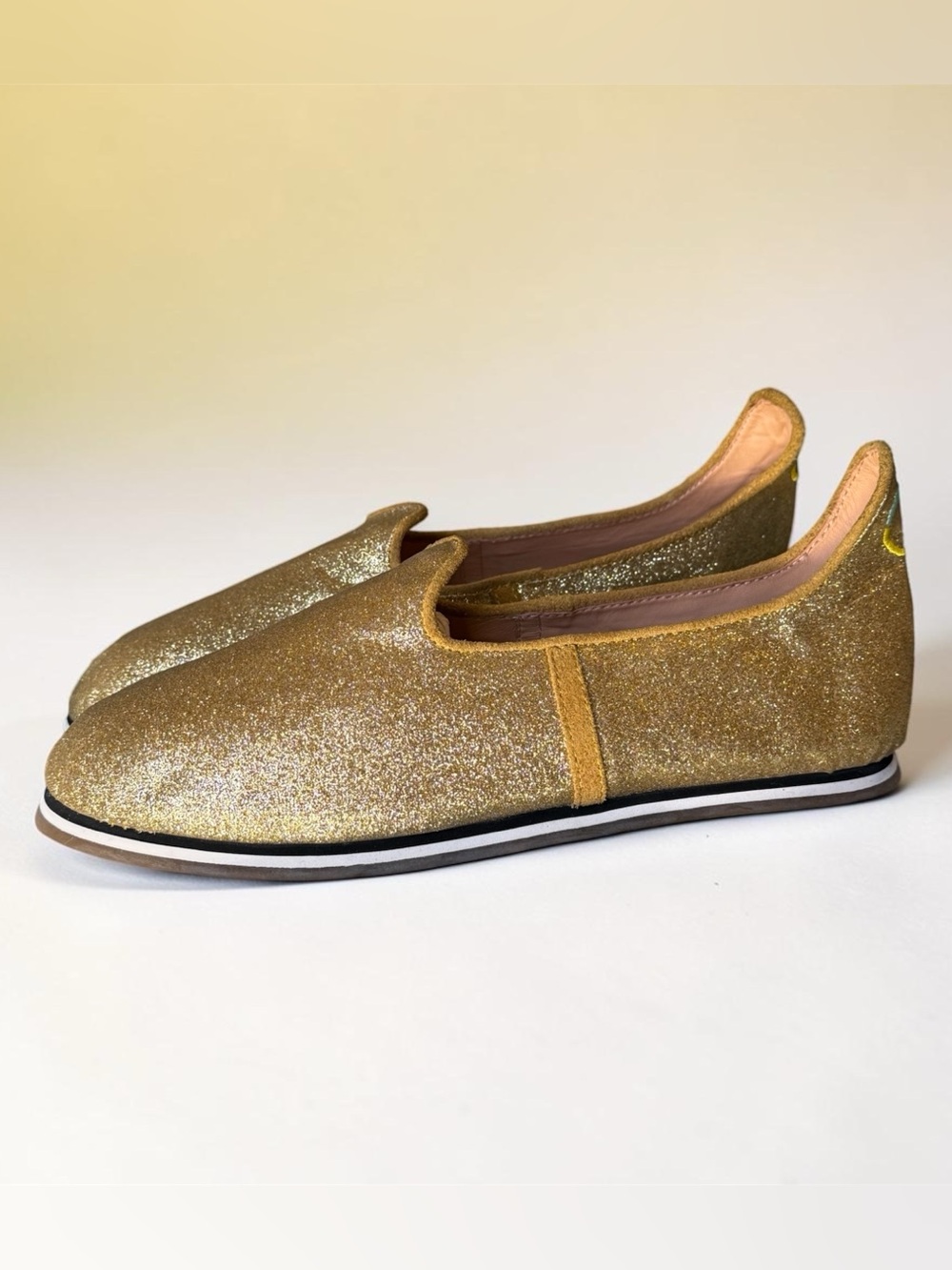 Chinelas Gold Glitter Slip-On Women's Shoes